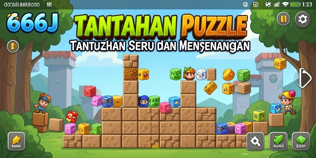 Gameplay seru Puzzle di 666J dengan tantangan menarik.