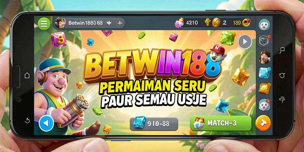 Screenshot gameplay menarik dari BETWIN188 yang menunjukkan momen seru mencocokkan elemen.