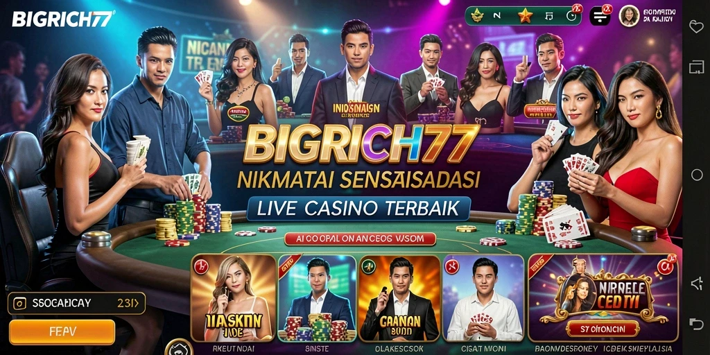 Tampilan gameplay seru di BIGRICH77 Live Casino.