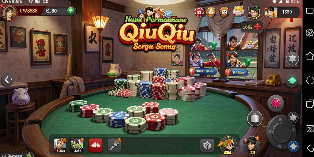 Tampilan gameplay QiuQiu yang seru dan menarik.