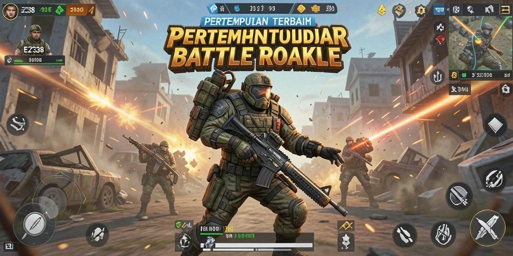Tampilan gameplay seru dari EZ338 dalam pertempuran Battle Royale.