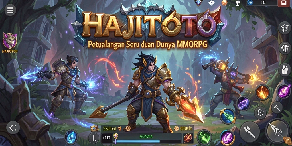 Screenshot utama HAJITOTO menampilkan aksi seru dalam gameplay MMORPG.