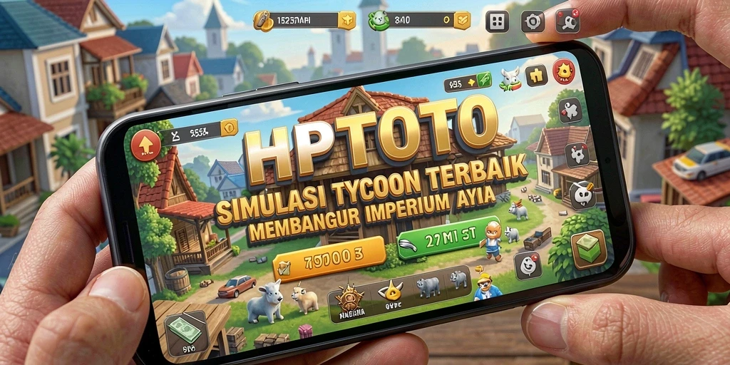 Tampilan menarik HPTOTO dengan gameplay manajemen bisnis.