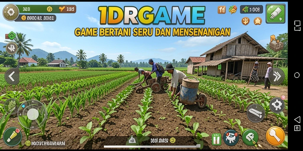 Tangkapan layar gameplay <strong>IDRGAME</strong> dengan aktivitas bertani yang seru.