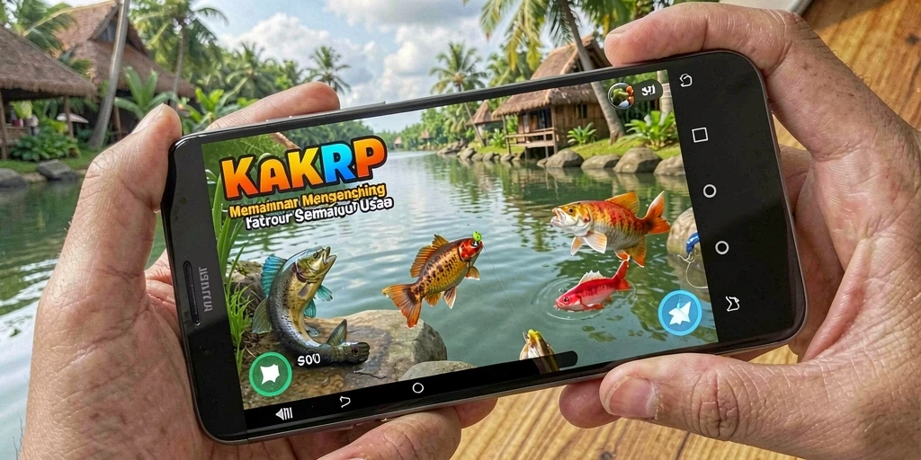 Screenshot KAKRP menampilkan pengalaman memancing yang seru dan mendebarkan.