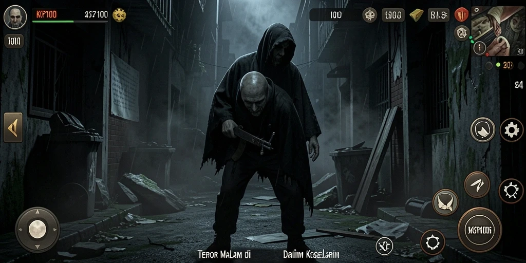 Tampilan gameplay KPK100 menampilkan suasana Horror yang mencekam.