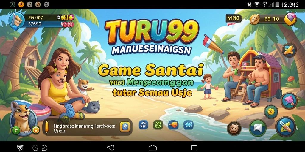 Screenshot TURU99 menampilkan karakter lucu dalam gameplay yang santai.